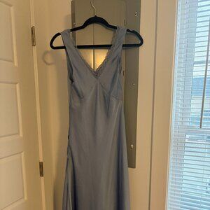NWT Light Blue Satin Midi Dress - American Eagle Outfitters